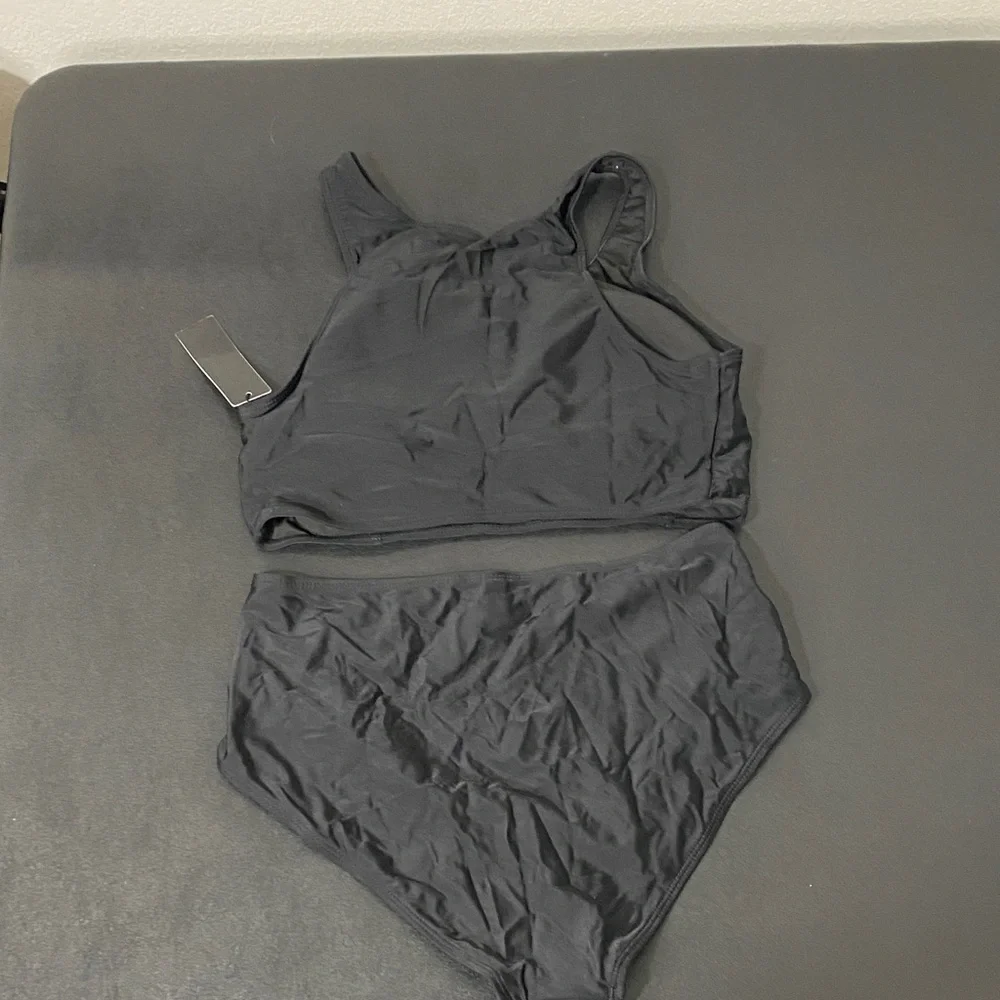 Women’s Black Two-Piece High Waisted Bikini Sporty Swimsuit Bathing Suit
